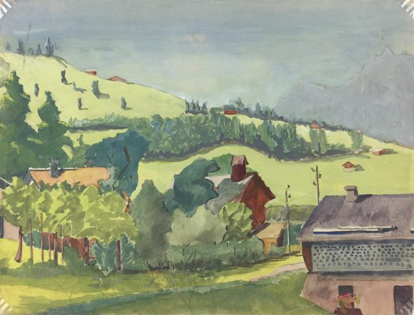 Farm Landscapes Original Art - Farms, M. Joyet, 1955