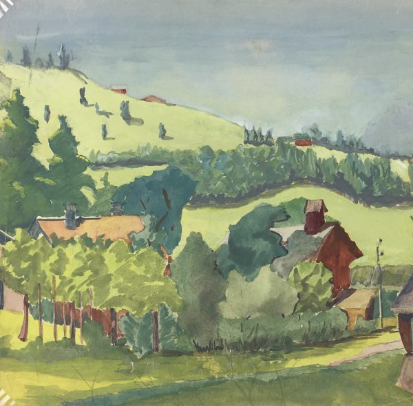 Farm Landscapes Original Art - Farms, M. Joyet, 1955