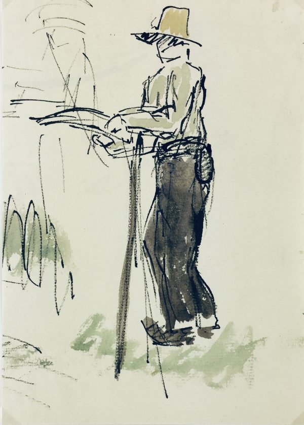 Farm Landscapes Original Art - Farmer, JP Grancher, C.1950
