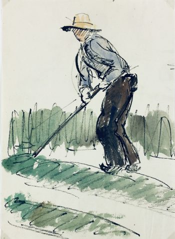 Farm Landscapes Original Art - Farmer, JP Grancher, C.1950