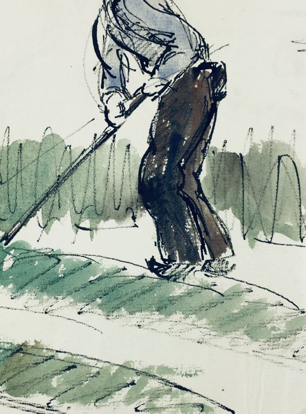 Farm Landscapes Original Art - Farmer, JP Grancher, C.1950
