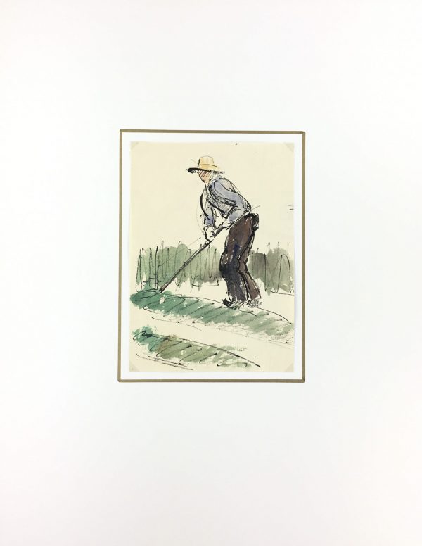 Farm Landscapes Original Art - Farmer, JP Grancher, C.1950
