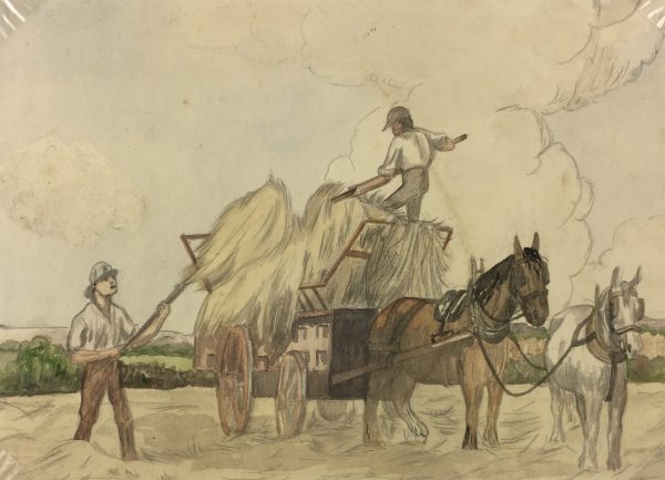 Farm Landscapes Original Art - Hay, C.1930