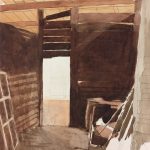 Farm Landscapes Original Art - Chicken in Barn, C.1920