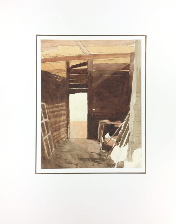 Farm Landscapes Original Art - Chicken in Barn, C.1920