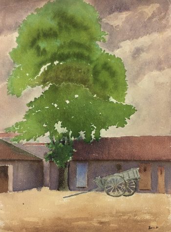 Farm Landscapes Original Art - Farm Courtyard, Paul, 1931