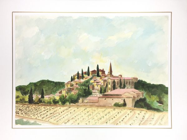 Farm Landscapes Original Art - Vineyards, Sig Ir, C.1950