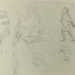 Figures Original Art - Pencil Sketch, Werner Bell , C.1960