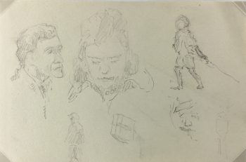 Figures Original Art - Pencil Sketch, Werner Bell , C.1960