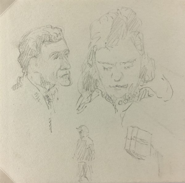 Figures Original Art - Pencil Sketch, Werner Bell , C.1960