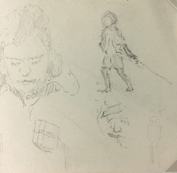 Figures Original Art - Pencil Sketch, Werner Bell , C.1960