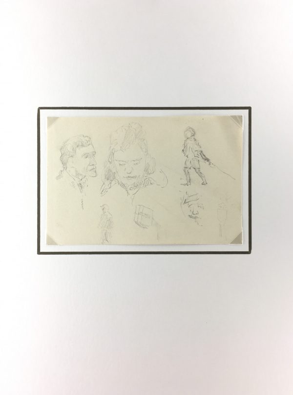 Figures Original Art - Pencil Sketch, Werner Bell , C.1960