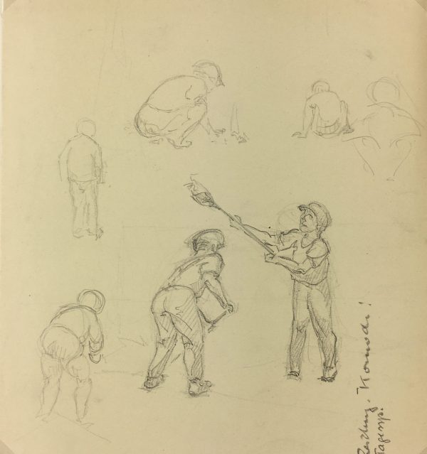 Figures Original Art - Working, Werner Bell, C.1960