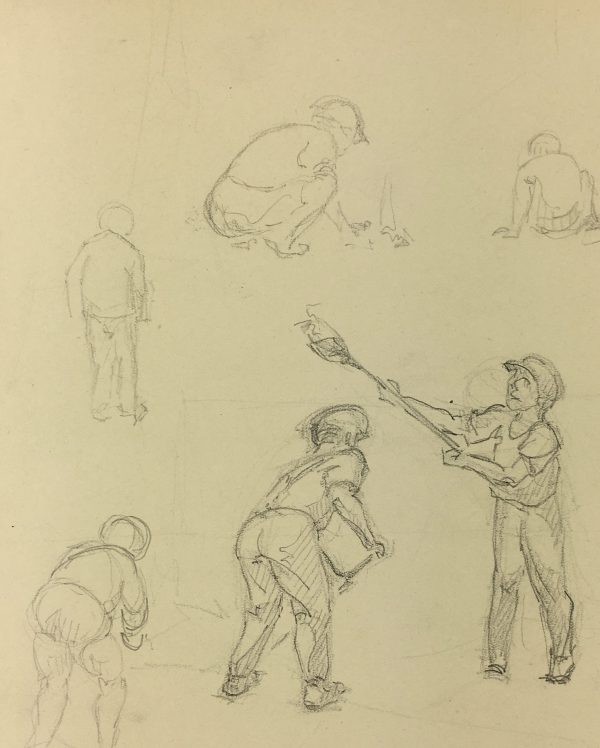 Figures Original Art - Working, Werner Bell, C.1960