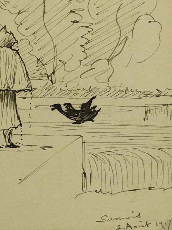 Figures Original Art - French Countryside, Emilie Cravoisier, C.1917