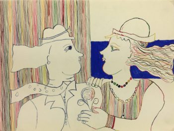 Figures Original Art - Modern LInes, C.1950