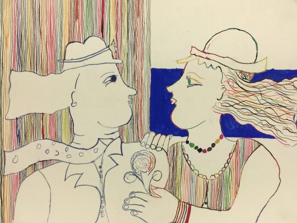 Figures Original Art - Modern LInes, C.1950