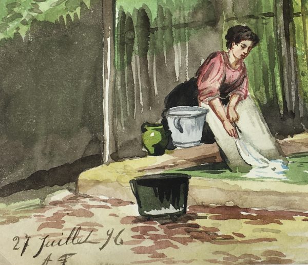 Figures Original Art - Washing Basin, 1896
