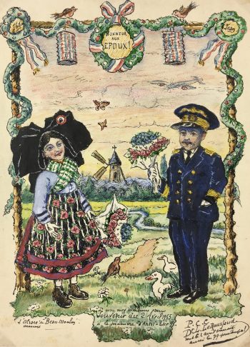 Figures Original Art - Wedding Wishes, Alsace, 1955