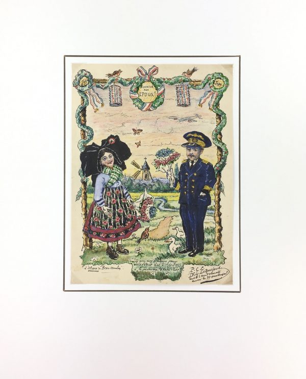 Figures Original Art - Wedding Wishes, Alsace, 1955
