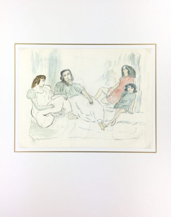 Figures Original Art - Sisters, J. Aguillaume, C.1970