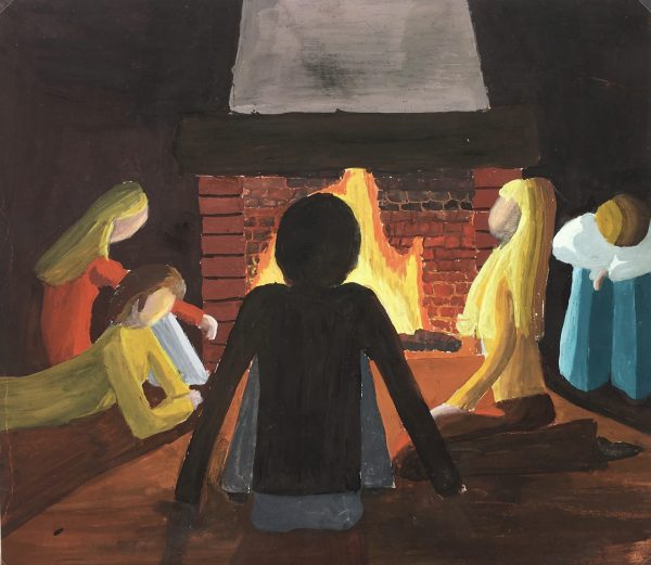 Figures Original Art - Fireplace, C.1980