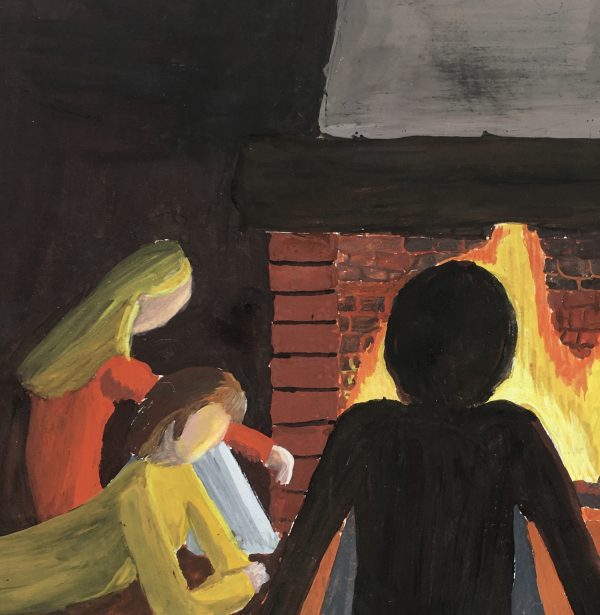 Figures Original Art - Fireplace, C.1980