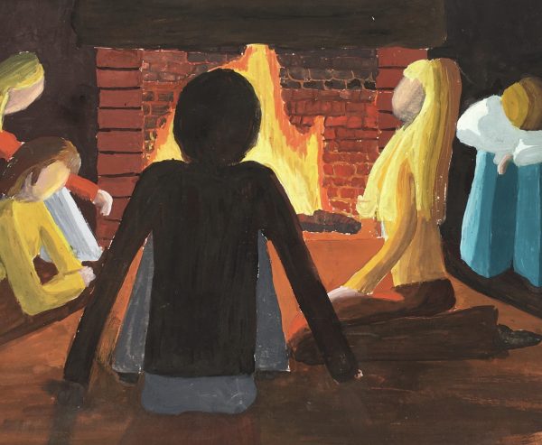 Figures Original Art - Fireplace, C.1980