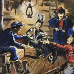 Figures Original Art - Winter Cabin, Gouache, C.1950