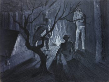 Figures Original Art - Campfire, Fillon, C.1960