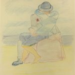 Figures Original Art - Kiss in TIme , Huber Dugon, C.1970