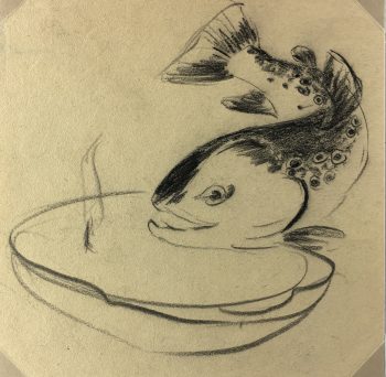 Animals Fish & Fishing Original Art - Fish, c.1960