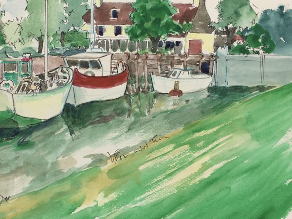 Animals Fish & Fishing Original Art - Fishing Boats, c.1970