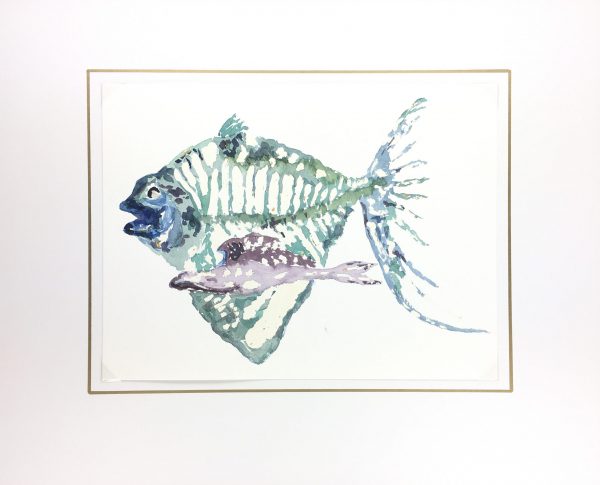 Animals Fish & Fishing Original Art - Turqouise Fish, 2000