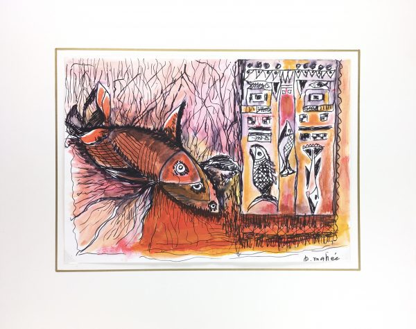 Animals Fish & Fishing Original Art - Fish, Modern, P. Mahee, 2000