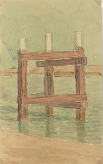 Maritime Original Art - Pier, 1934