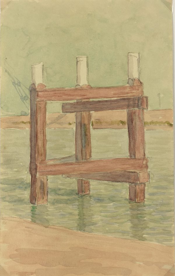 Maritime Original Art - Pier, 1934