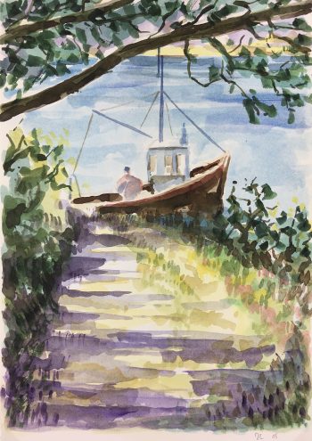 Maritime Original Art - Fishing Boat, Jean Chapront, 2005