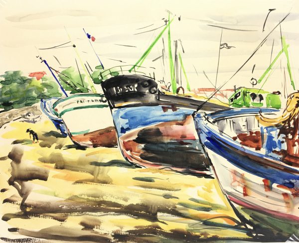 Maritime Original Art - SailBoats, Groux, c1930