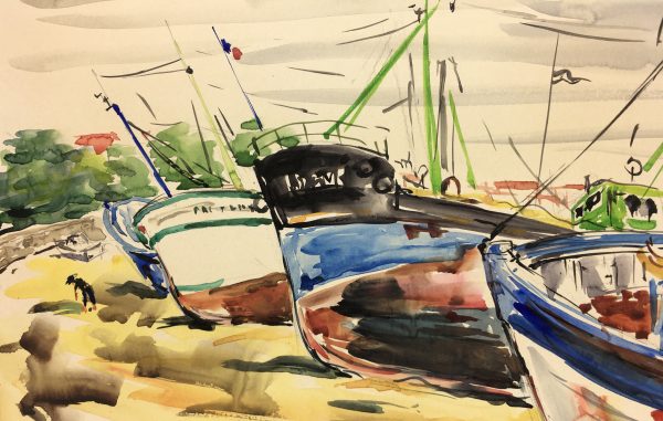 Maritime Original Art - SailBoats, Groux, c1930