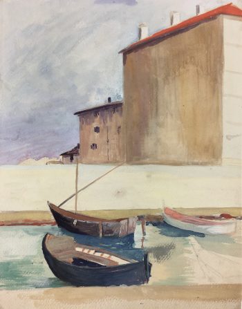 Maritime Original Art - Port Town, c.1970