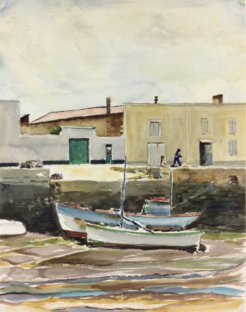 Maritime Original Art - The Harbor, C. Groux, c.1940