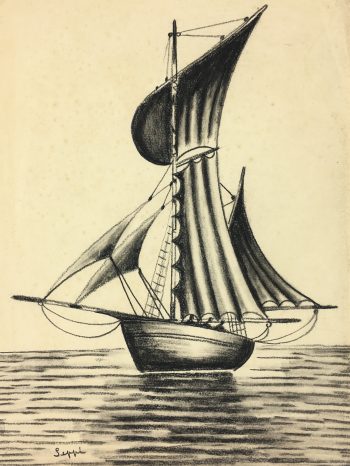 Maritime Original Art - Mystic Sail, C.1930