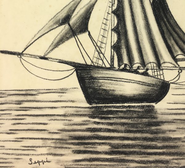 Maritime Original Art - Mystic Sail, C.1930