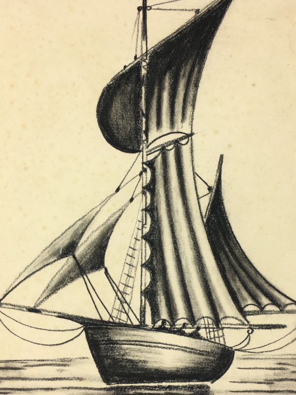 Maritime Original Art - Mystic Sail, C.1930