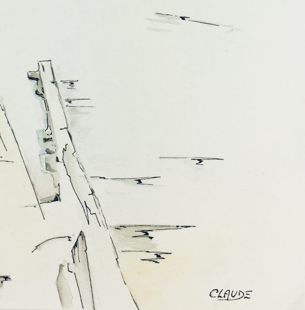 Maritime Original Art - Boats at Dusk, Claude, 1985