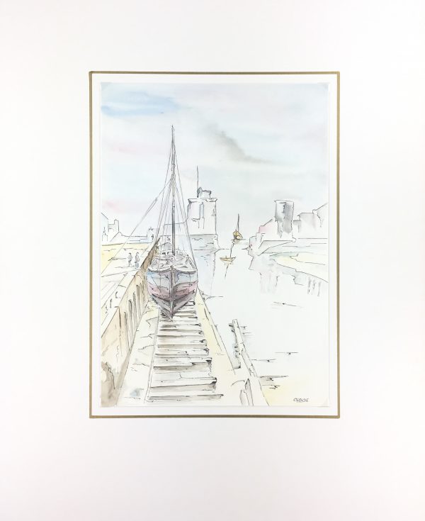 Maritime Original Art - Boats at Dusk, Claude, 1985