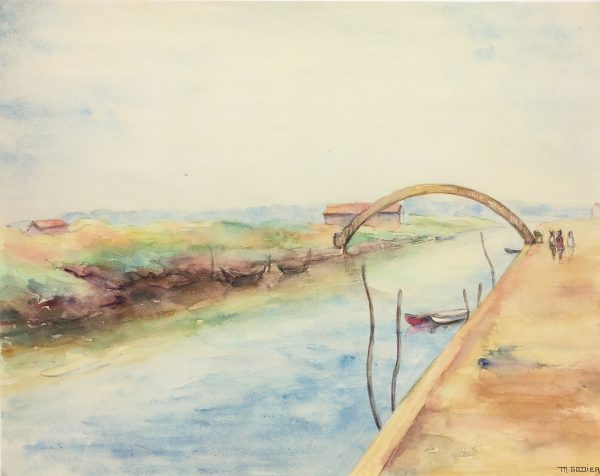 Maritime Original Art - The Canal, M. Godier, C.1940
