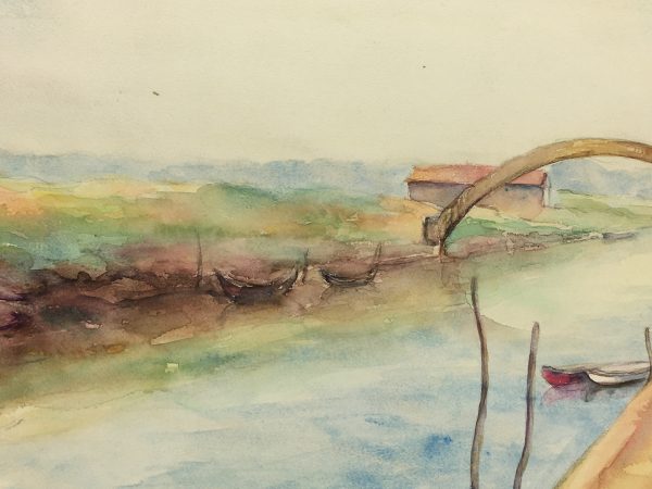 Maritime Original Art - The Canal, M. Godier, C.1940