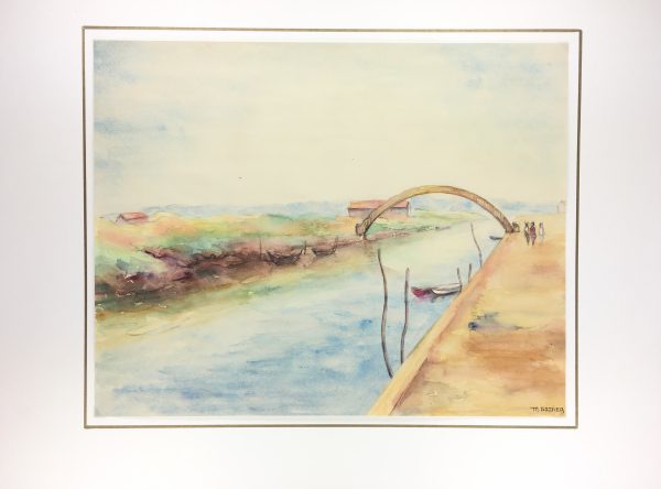 Maritime Original Art - The Canal, M. Godier, C.1940